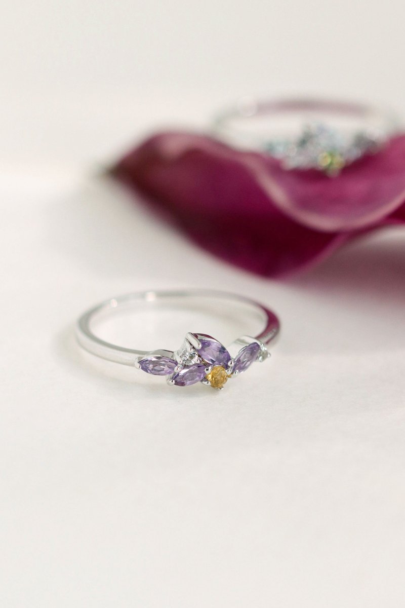Marcella Silver Ring with Amethyst