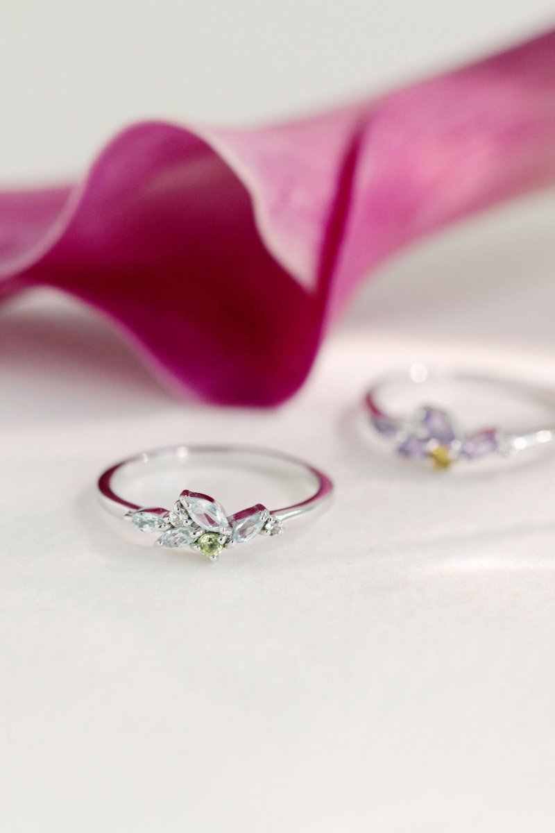 Marcella Silver Ring with Sky Blue Topaz