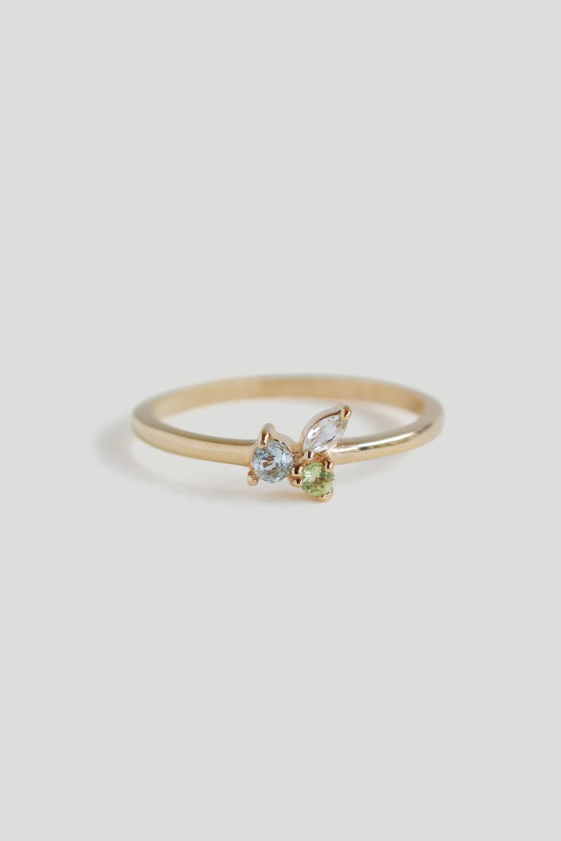 Marie Gold Ring with Sky Blue Topaz