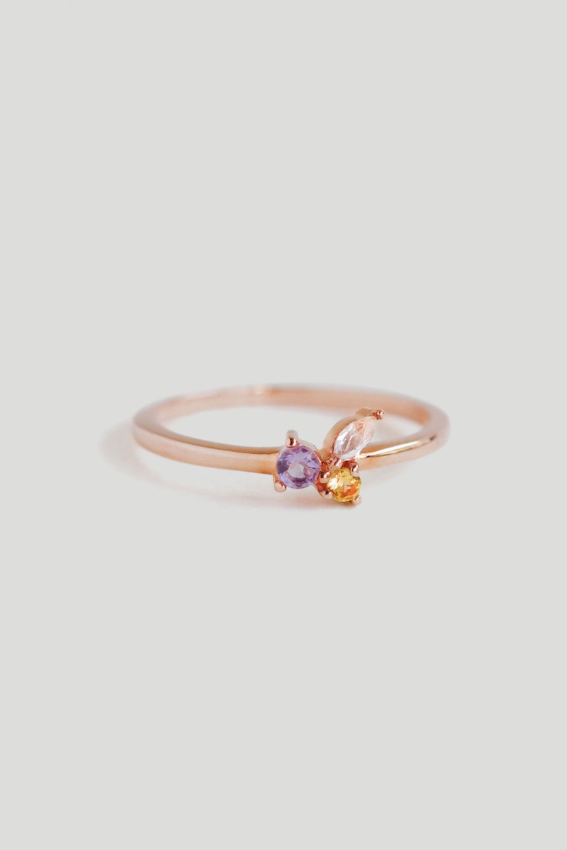 Marie Rose Gold Ring with Amethyst