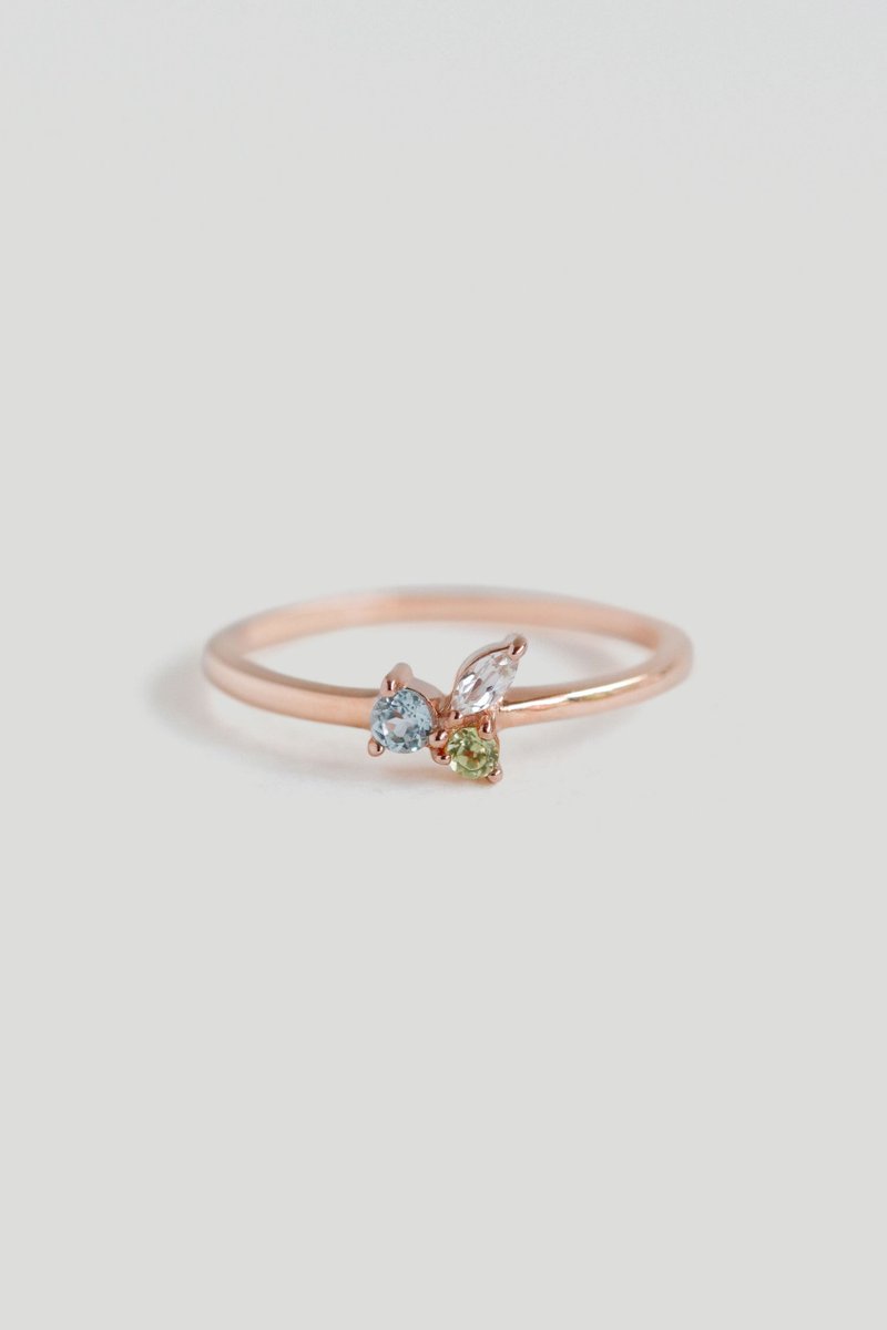 Marie Rose Gold Ring with Sky Blue Topaz