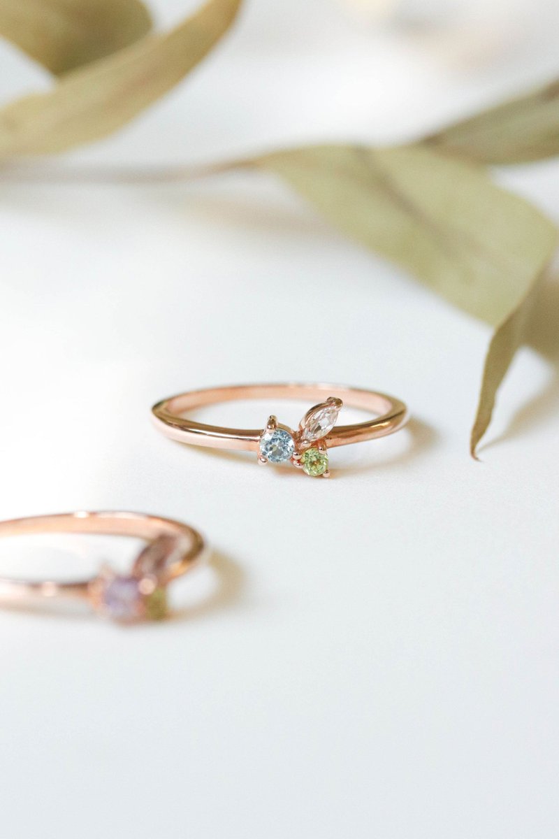 Marie Rose Gold Ring with Sky Blue Topaz