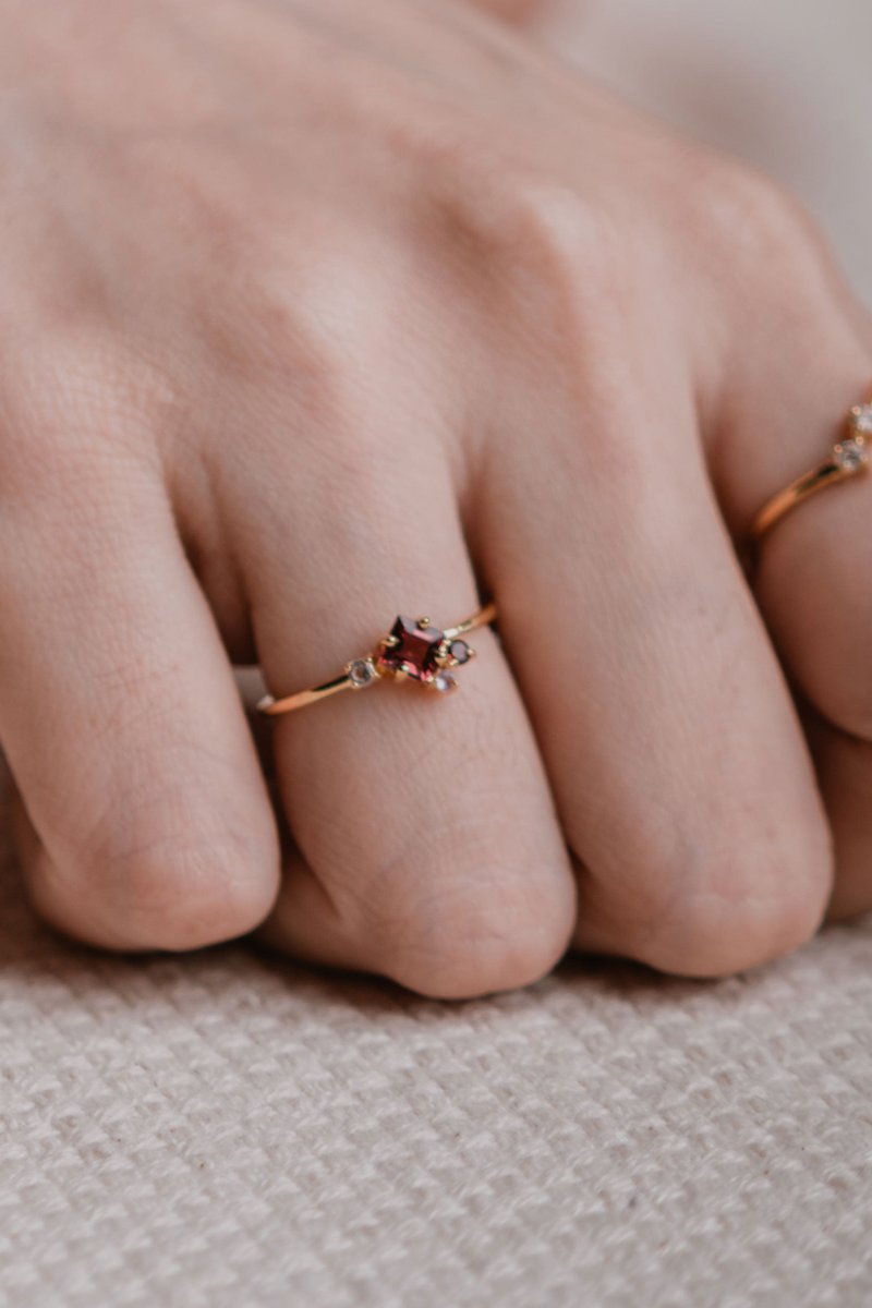 Kathryn Rose Gold Ring with Rhodolite