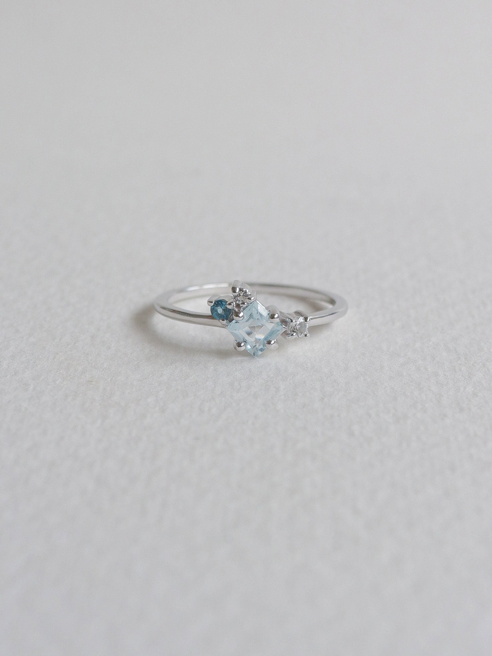 Silver Kathryn Ring with Sky Blue Topaz