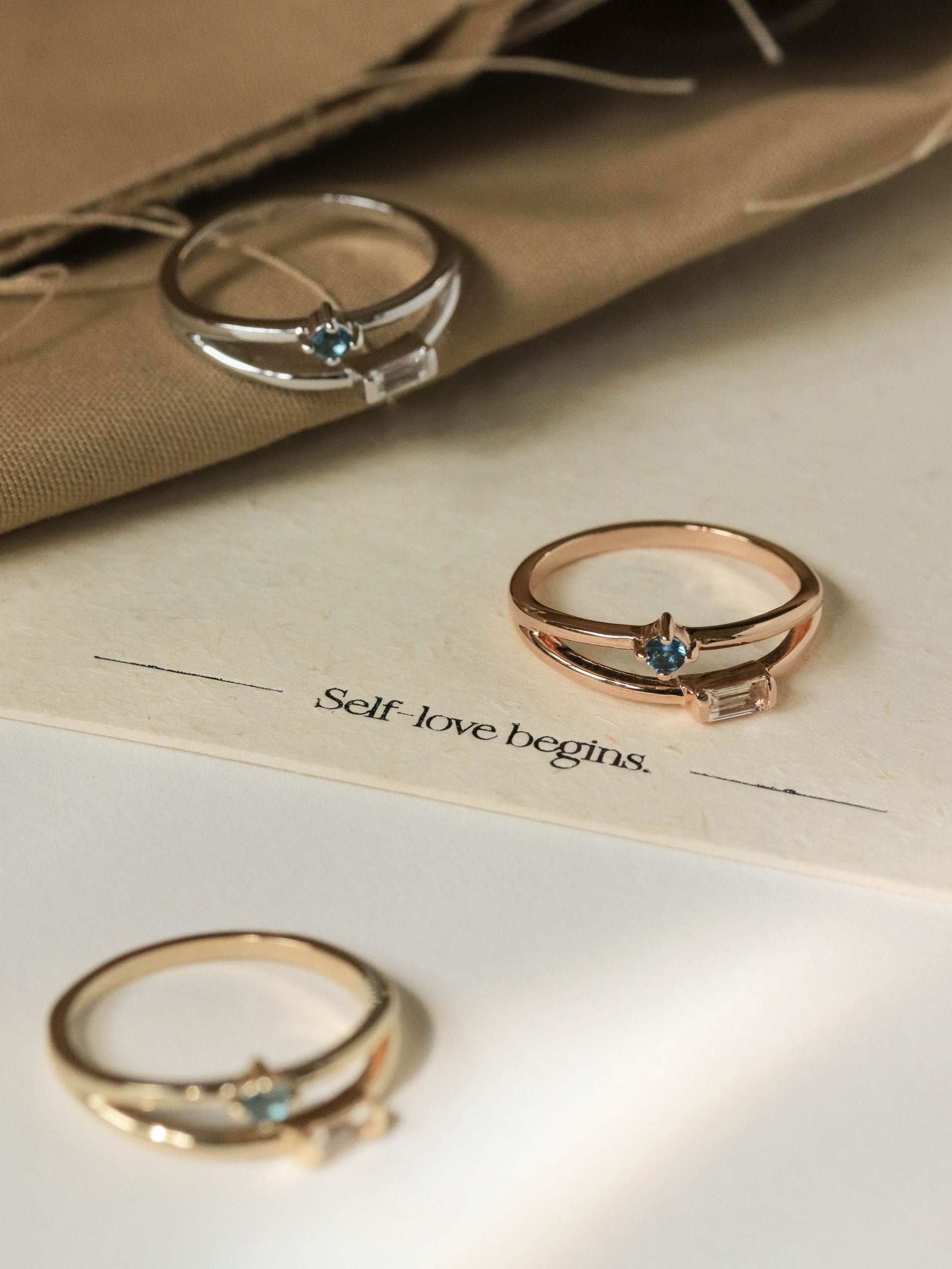 Duet Rings silver duet ring with london blue topaz