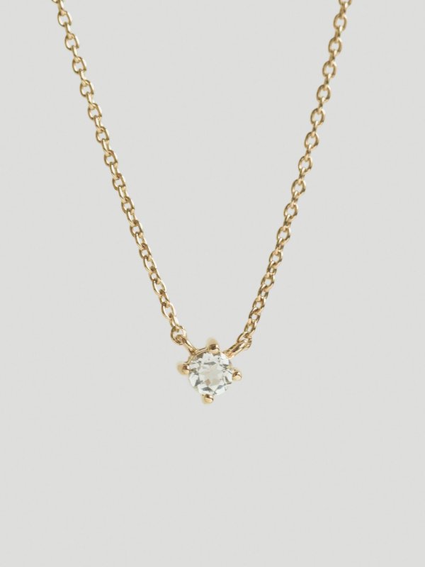 Dew Necklace - White Topaz in Champagne Gold