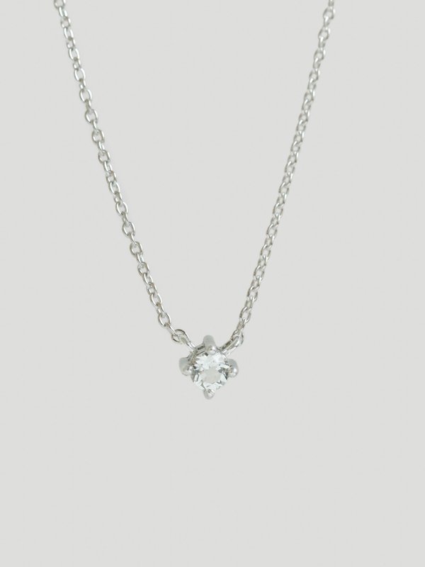 Dew Necklace - White Topaz in Silver