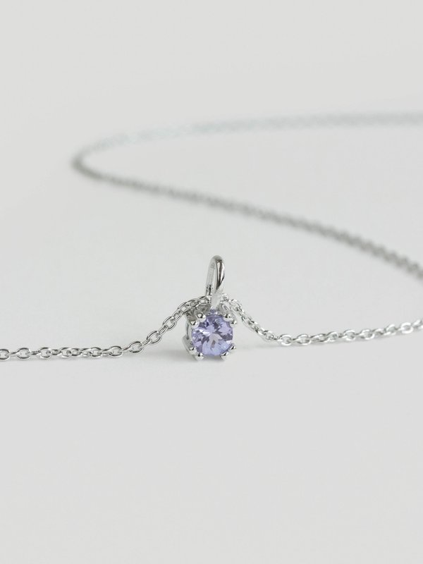 Dime Necklace - Tanzanite in Silver