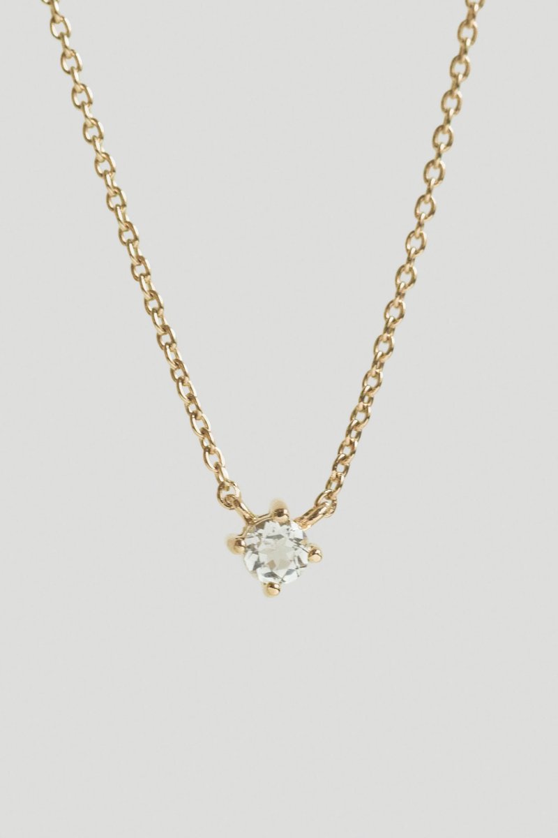 Dew Gold Necklace with White Topaz