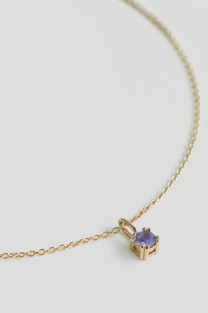 Dime Gold Necklace with Tanzanite