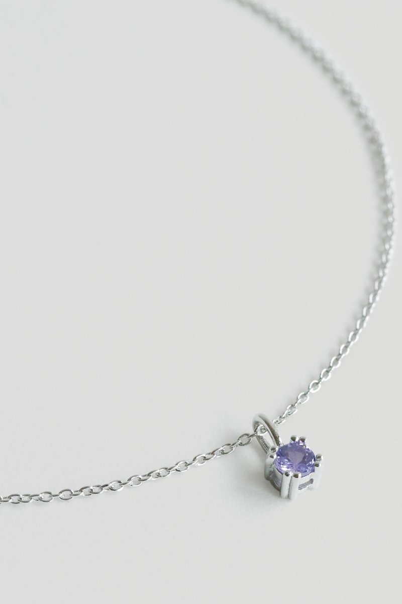 Dime Silver Necklace with Tanzanite