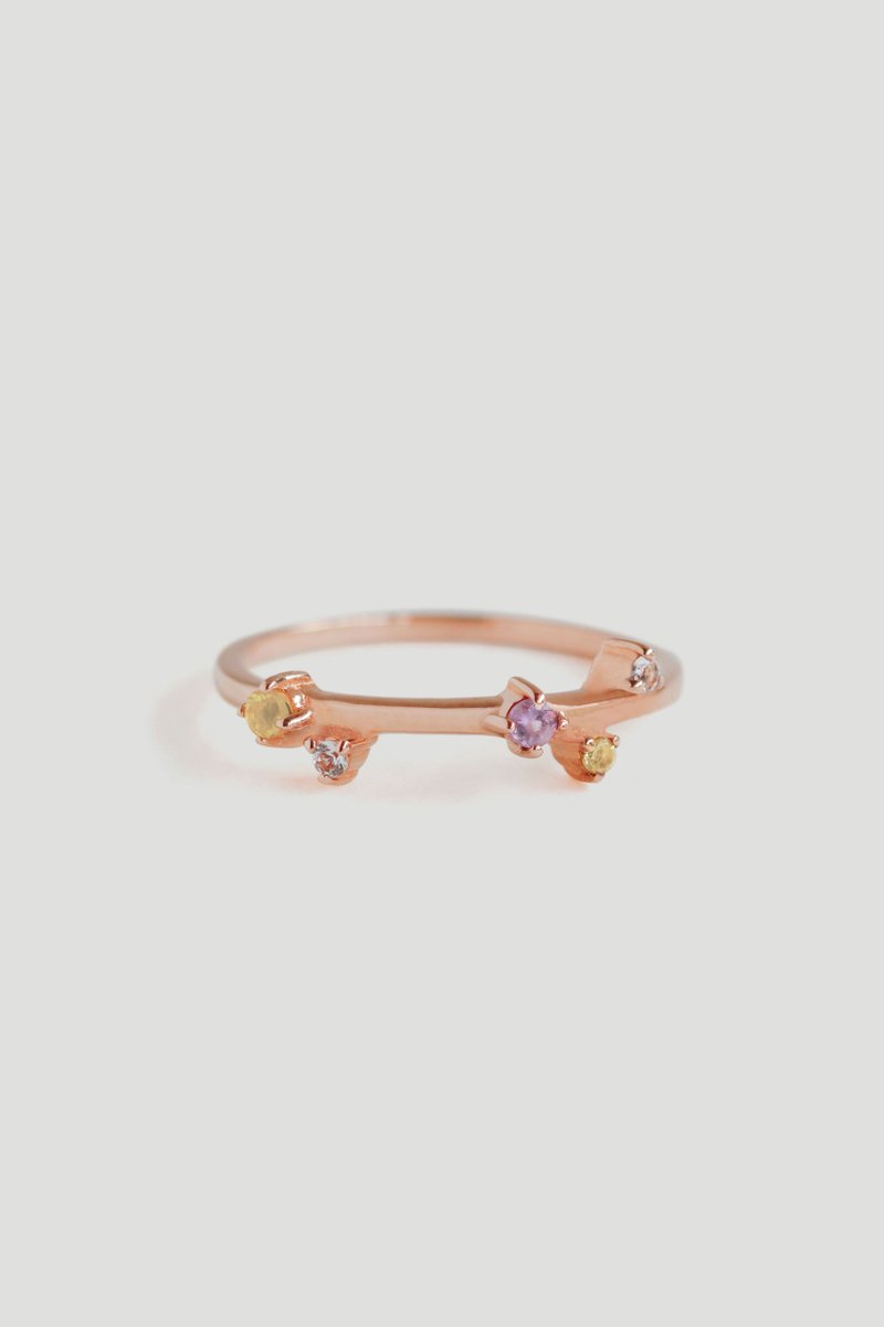 Megan Rose Gold Ring with Amethyst