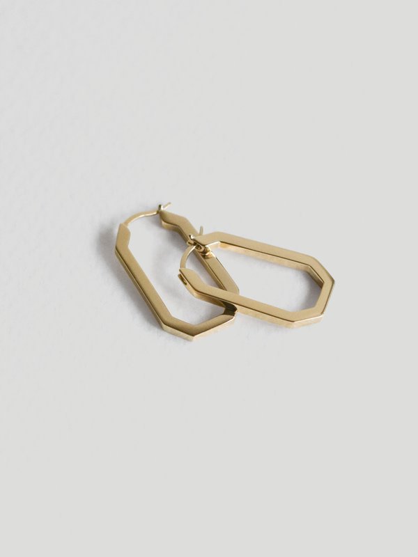 Octo Ear Hoops in Champagne Gold