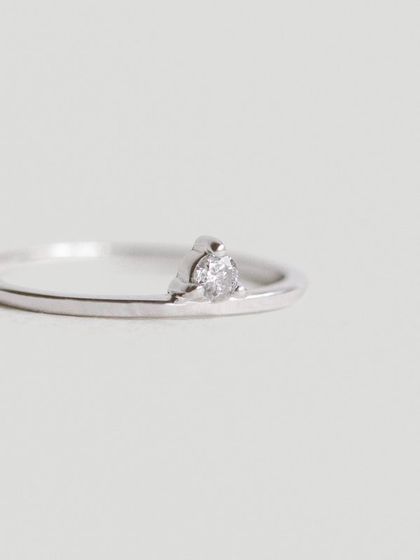 Una Ring - Salt & Pepper Diamond in Silver
