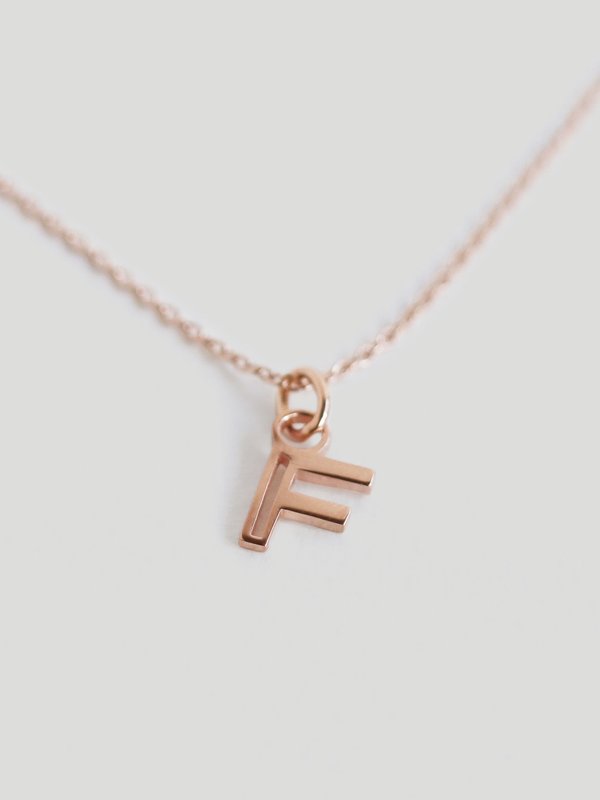 I Am Necklace - A to Z Pendant with Chain in Rose Gold