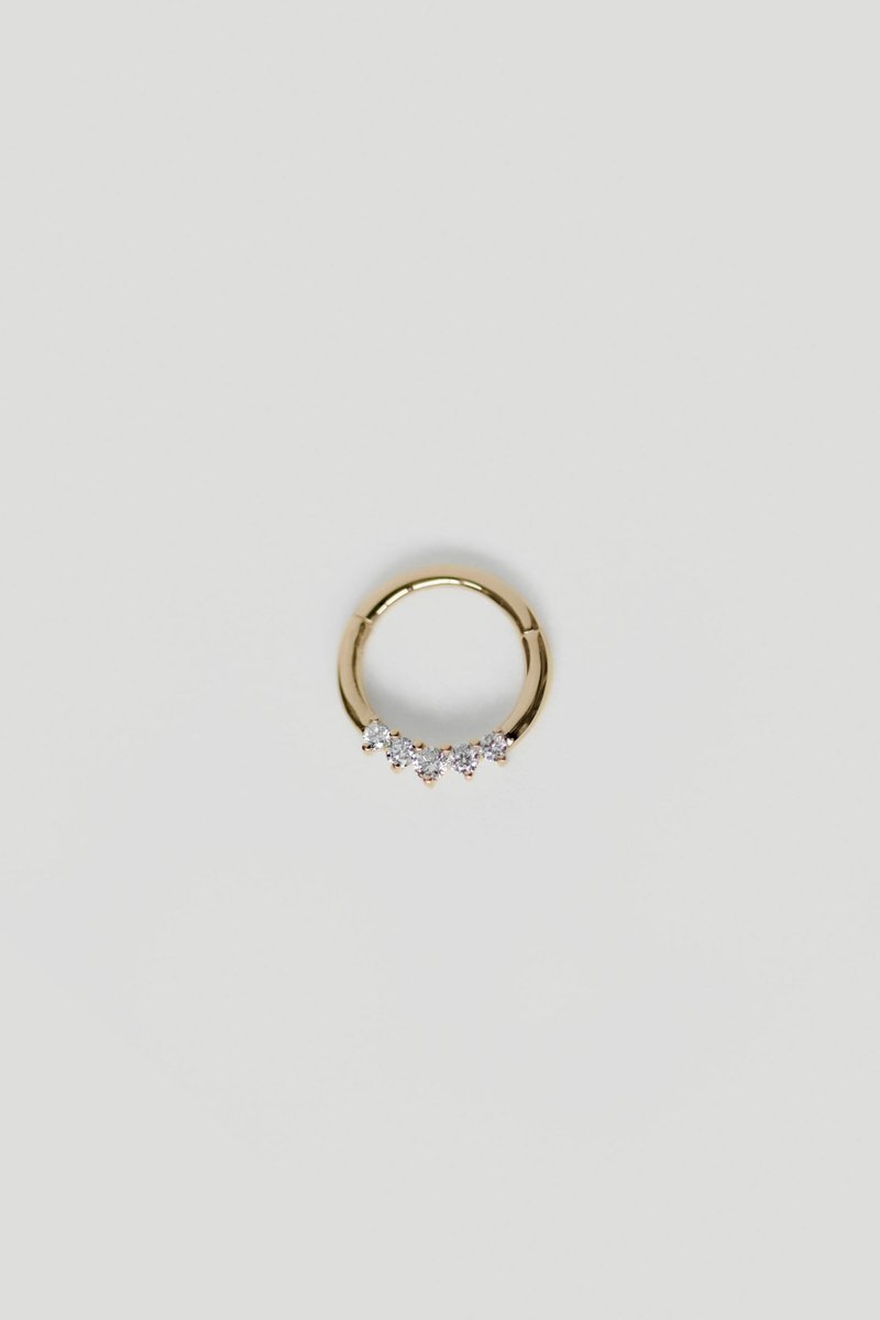 Eclipse 14k Solid Gold Clicker Hoop with Diamonds