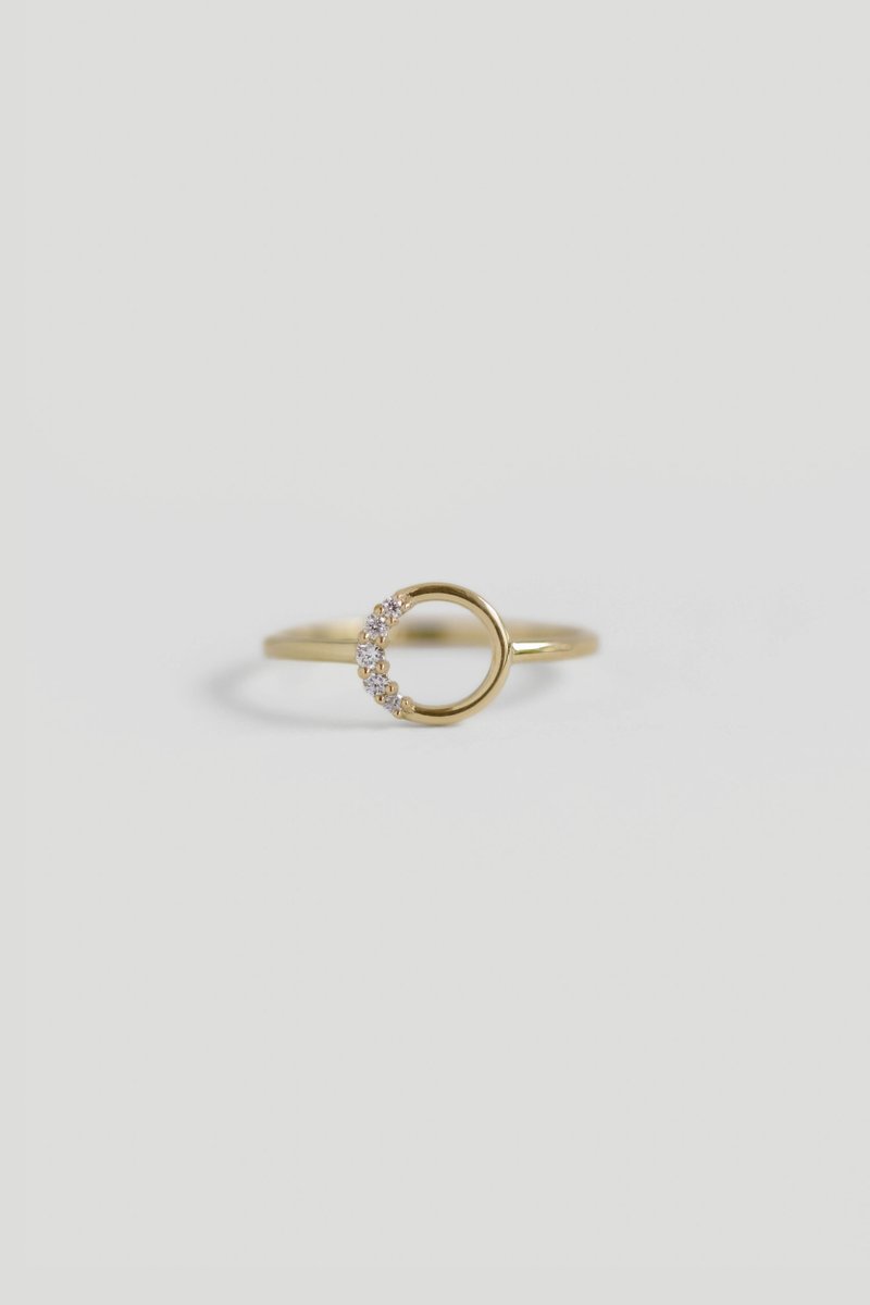Eclipse 14k Gold Ring with White Diamonds