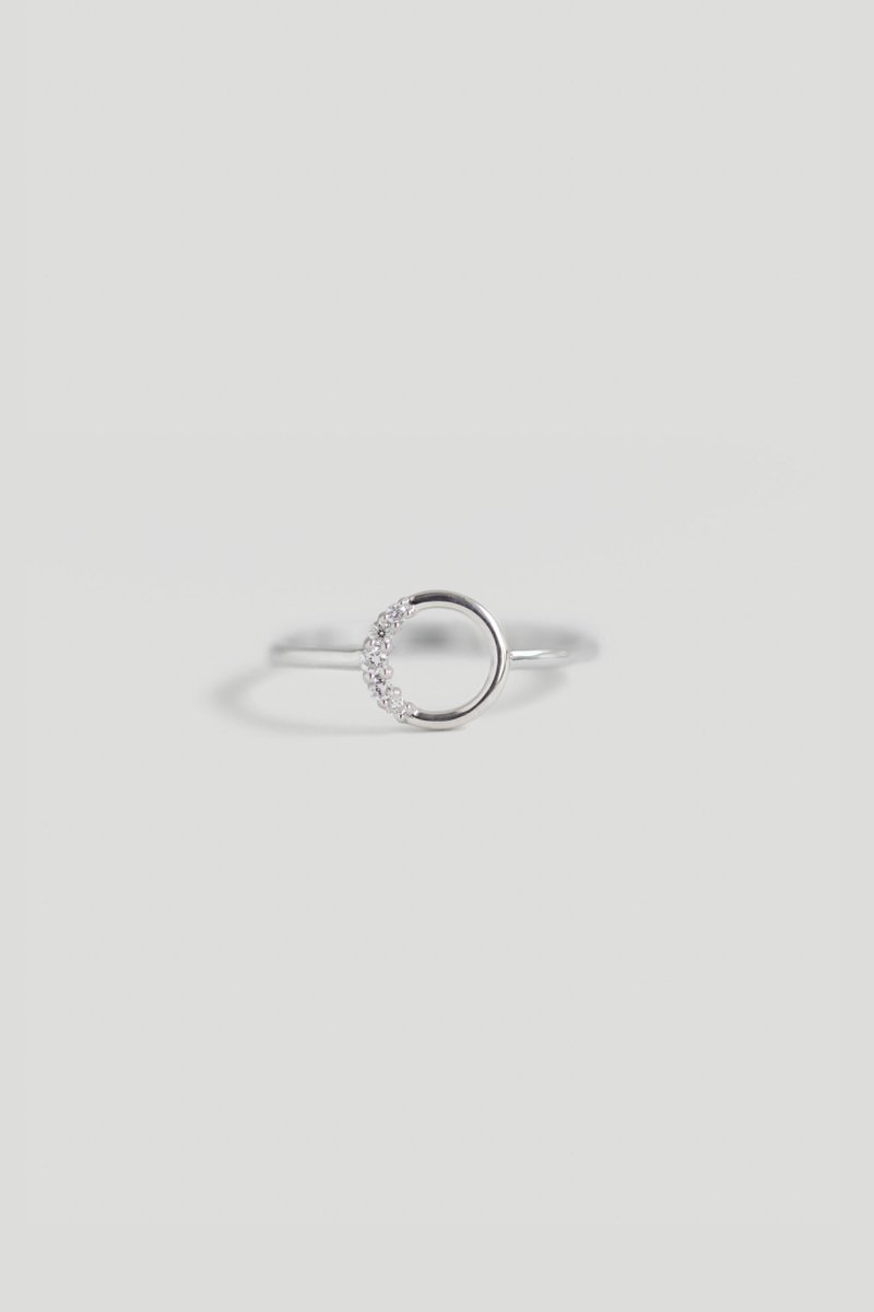 Eclipse 14k White Gold Ring with White Diamonds