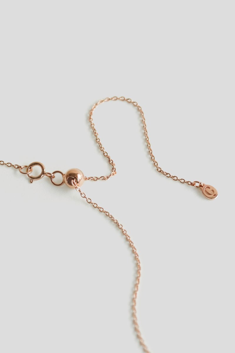Dime Rose Gold Necklace with Aquamarine