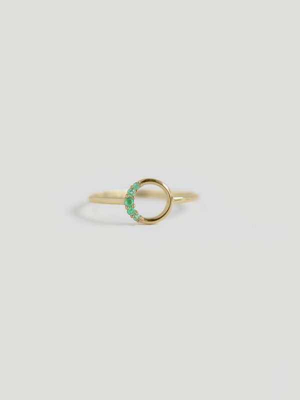 Eclipse Ring - Emerald in 14k Gold
