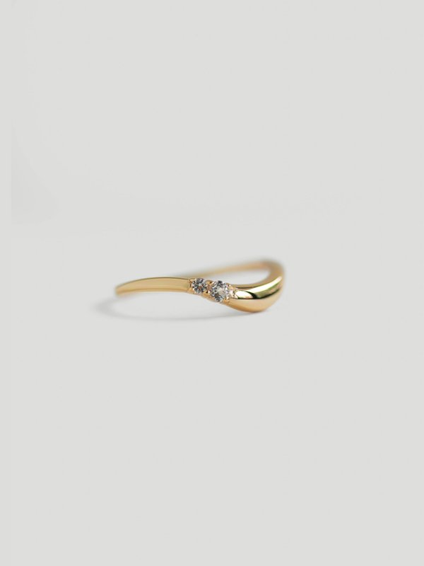 Paige Ring - White Topaz in Champagne Gold