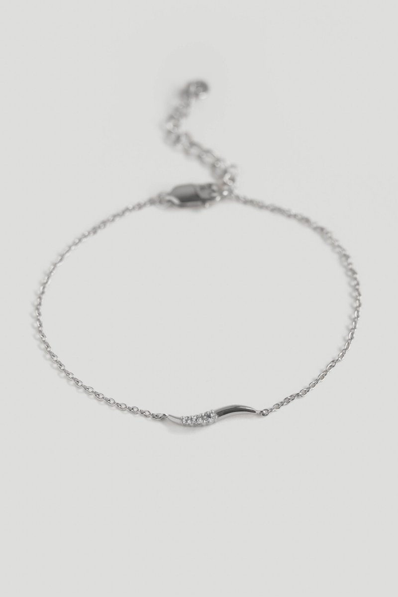 Portia Silver Bracelet with White Topaz