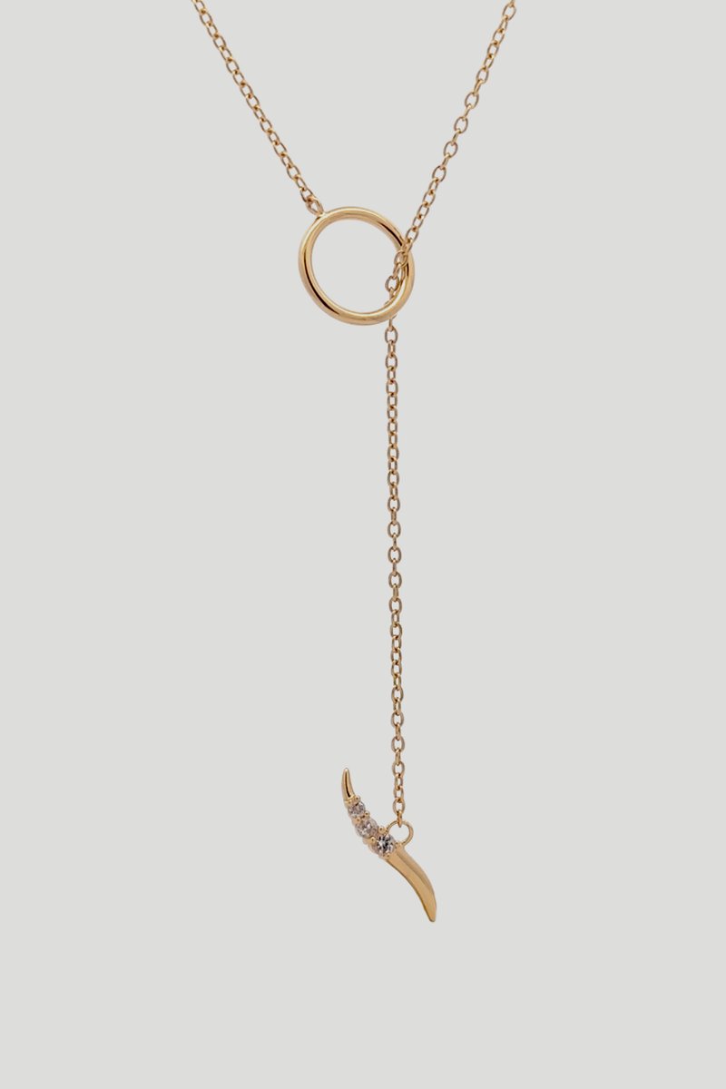 Portia Gold Necklace with White Topaz