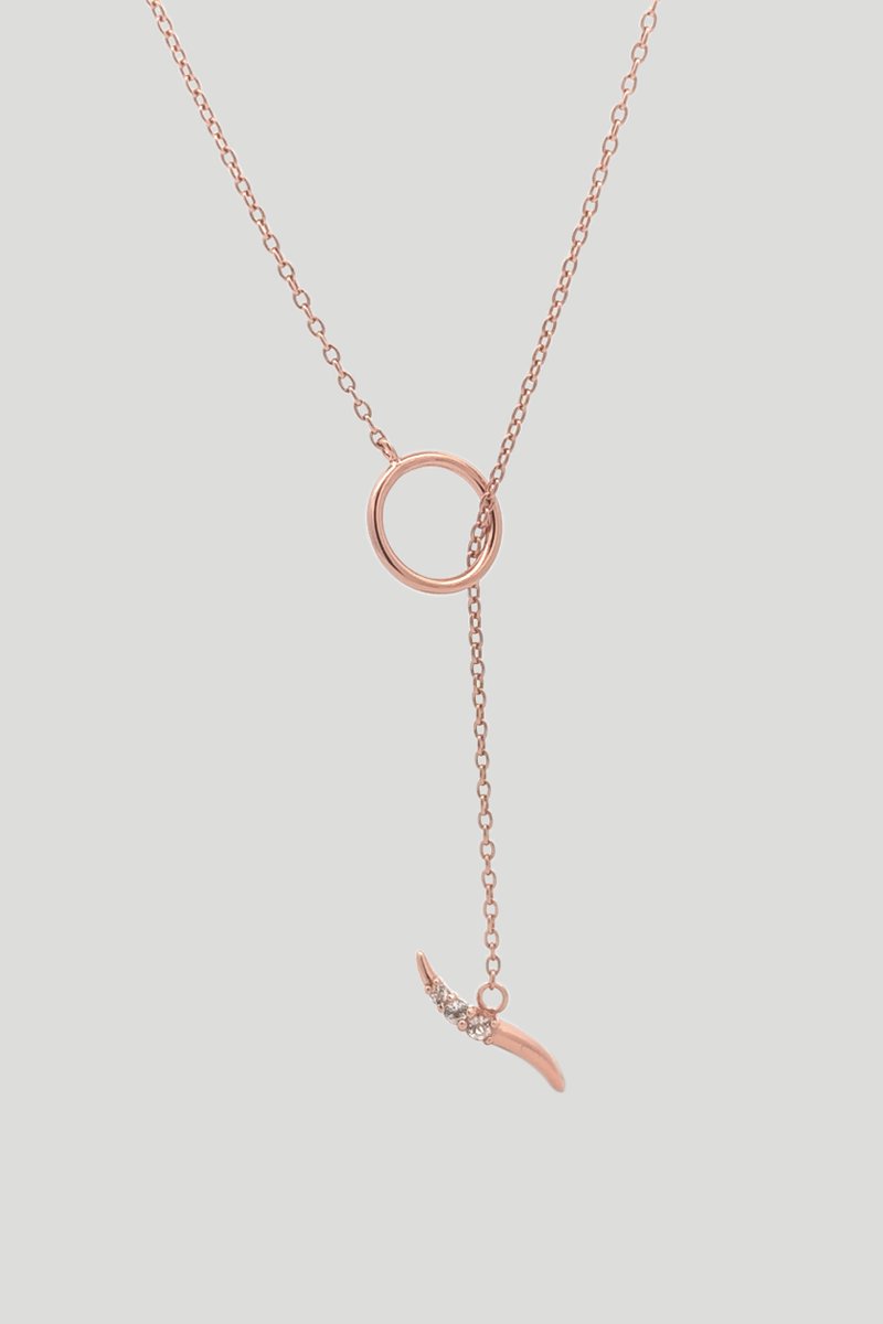 Portia Rose Gold Necklace with White Topaz