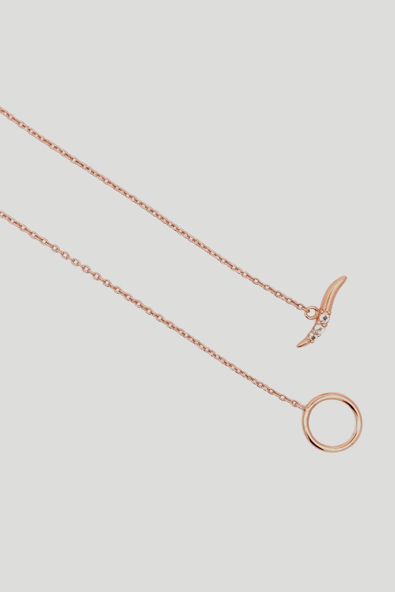 Portia Rose Gold Necklace with White Topaz