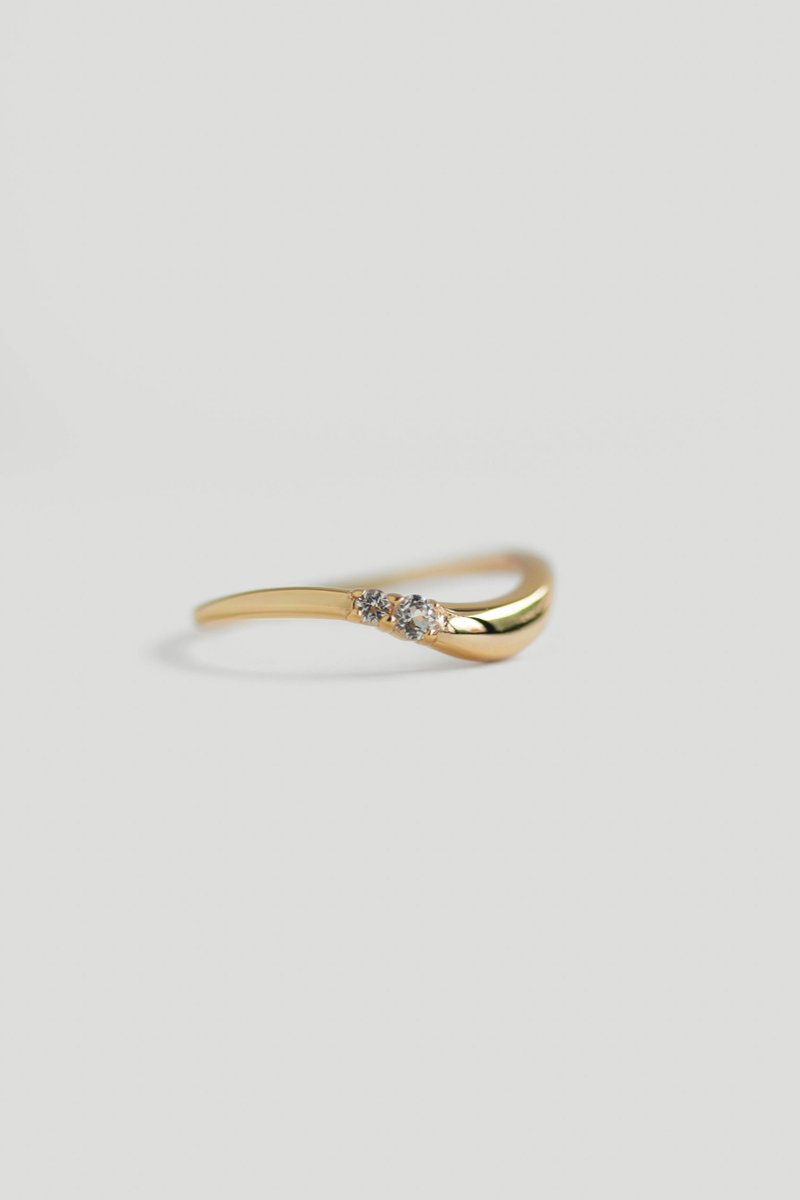 Paige Gold Ring with White Topaz