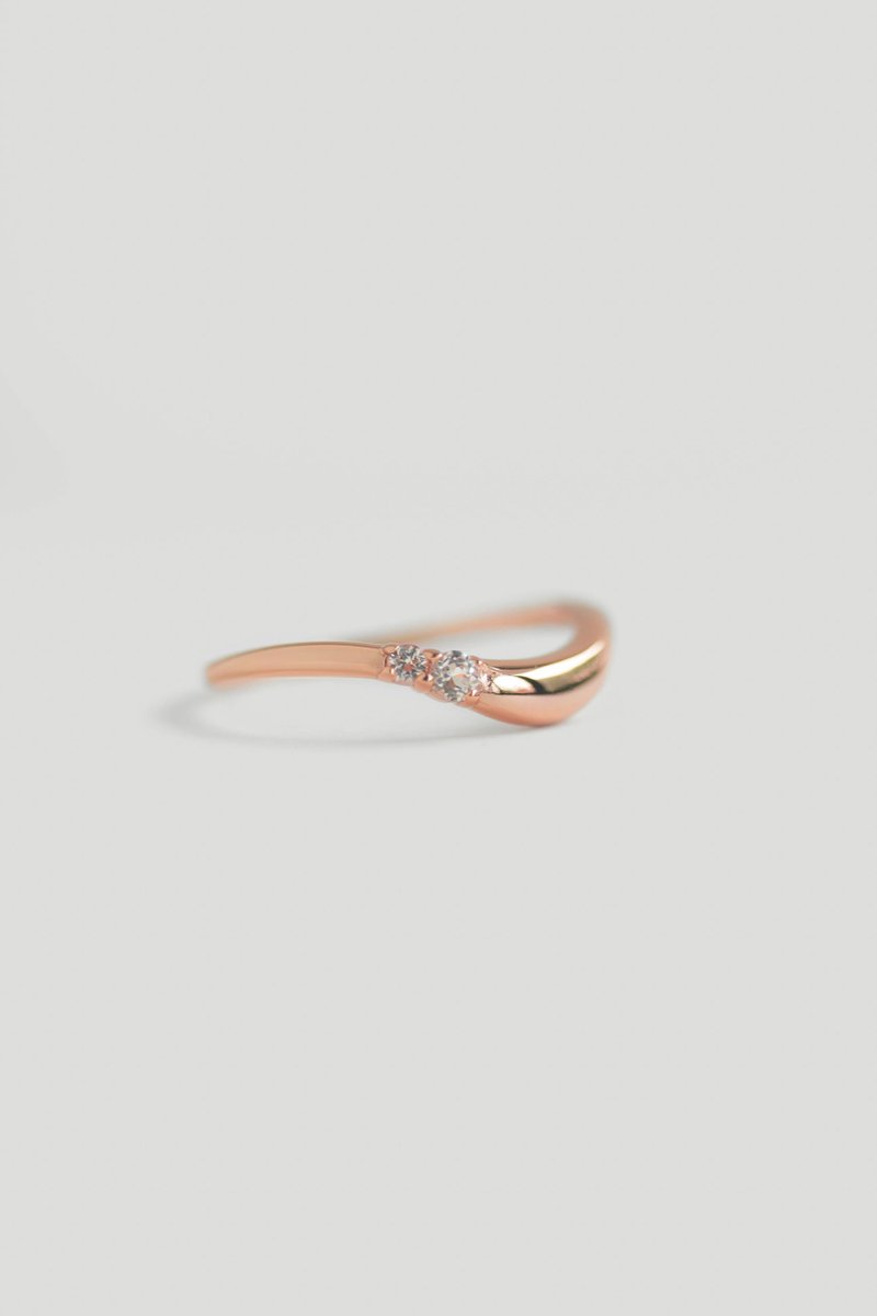 Paige Rose Gold Ring with White Topaz