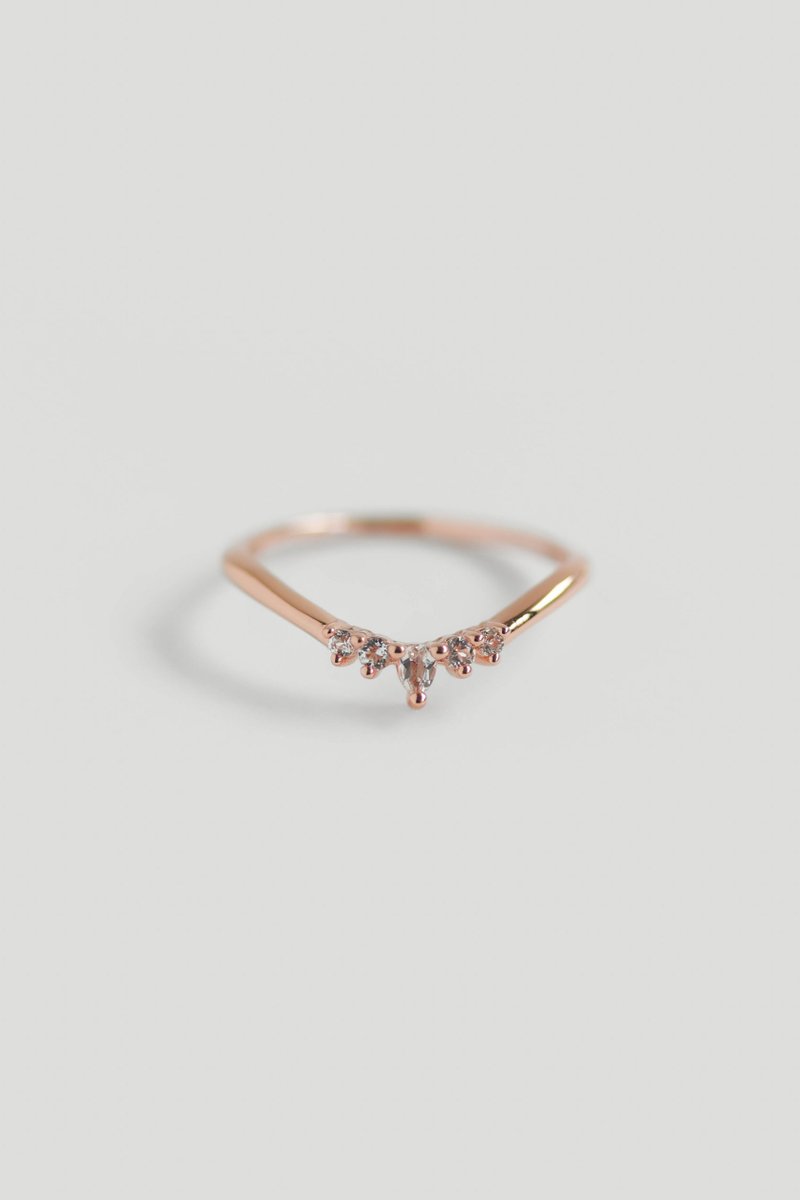 Phoebe Rose Gold Ring with White Topaz