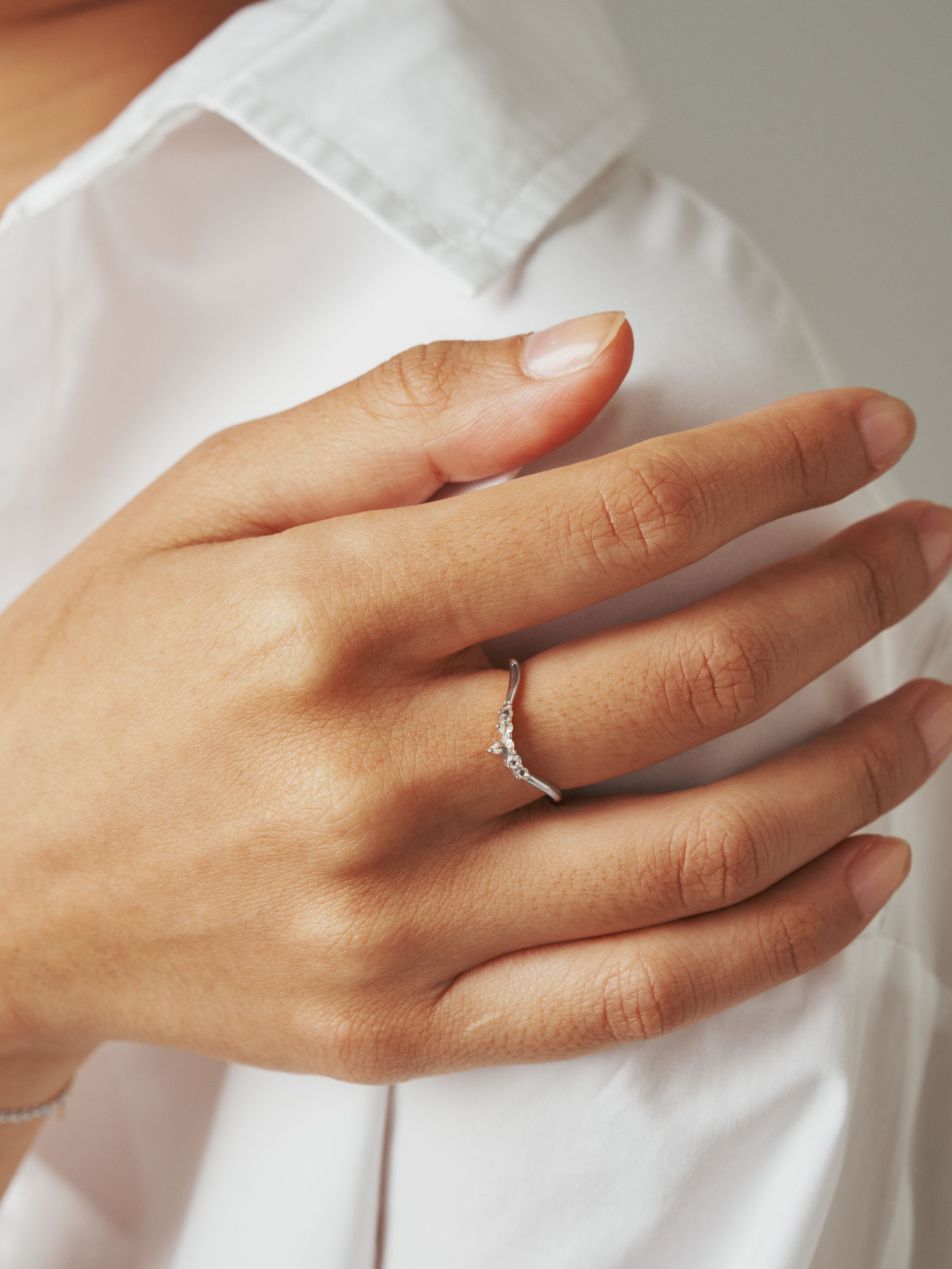 Phoebe Ring - White Topaz in Silver | Curious Creatures
