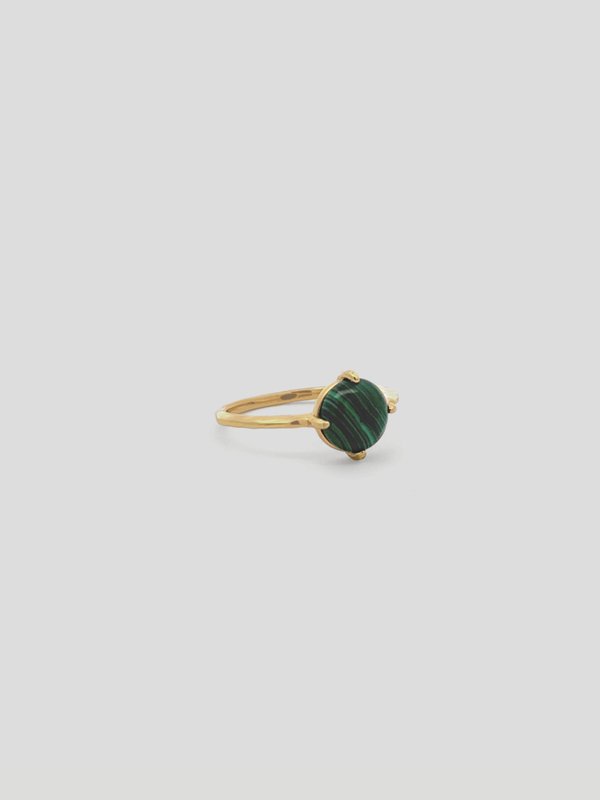 Quincy Ring - Malachite in Champagne Gold