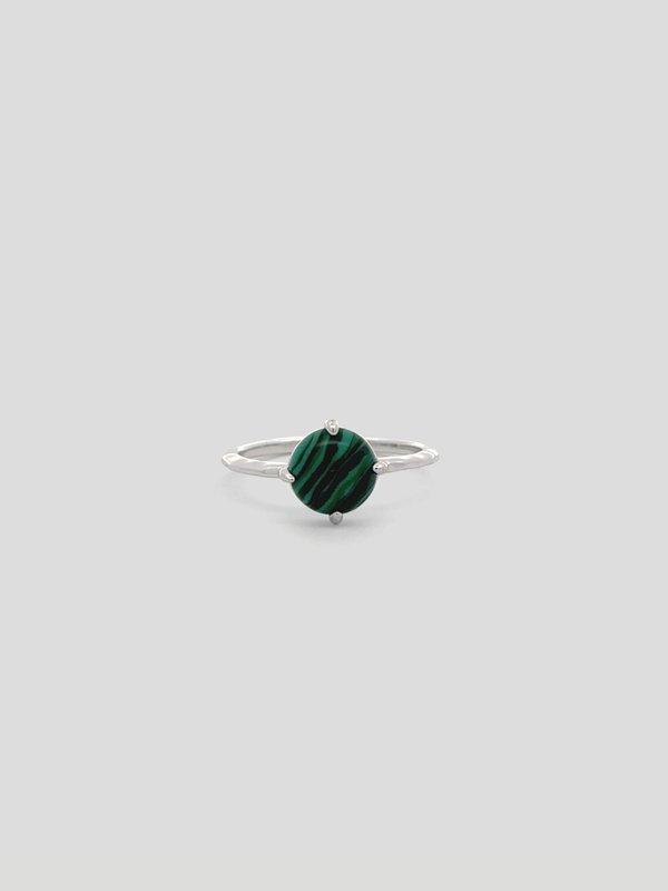 Quincy Ring - Malachite in Silver