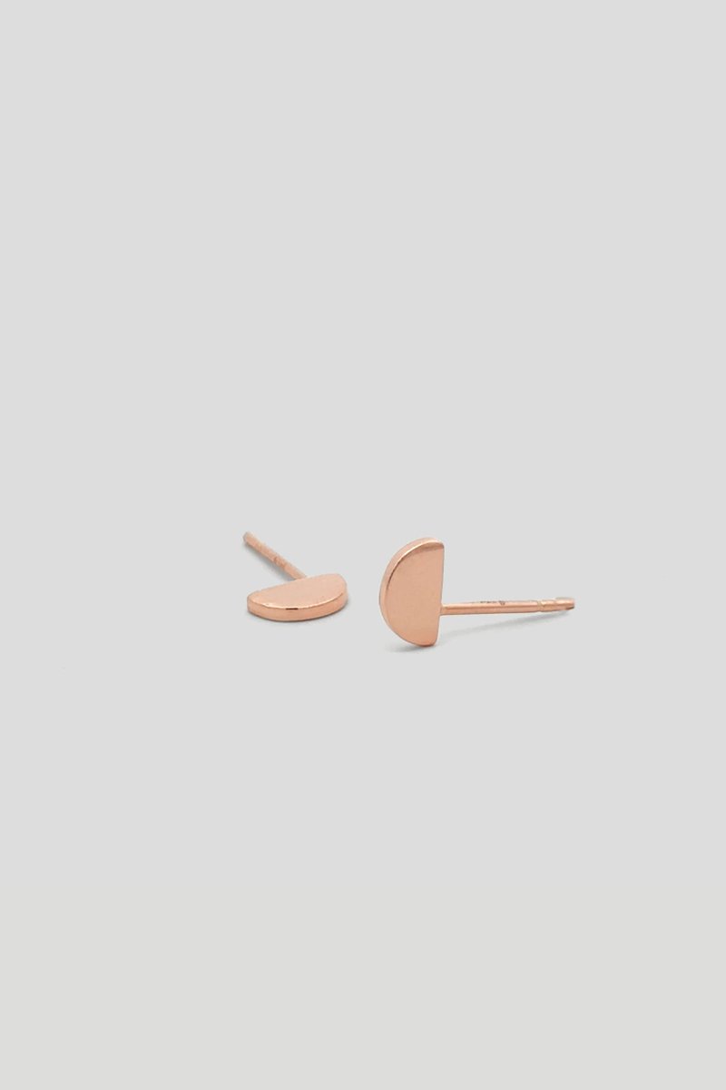 3D Crescent Rose Gold Ear Studs