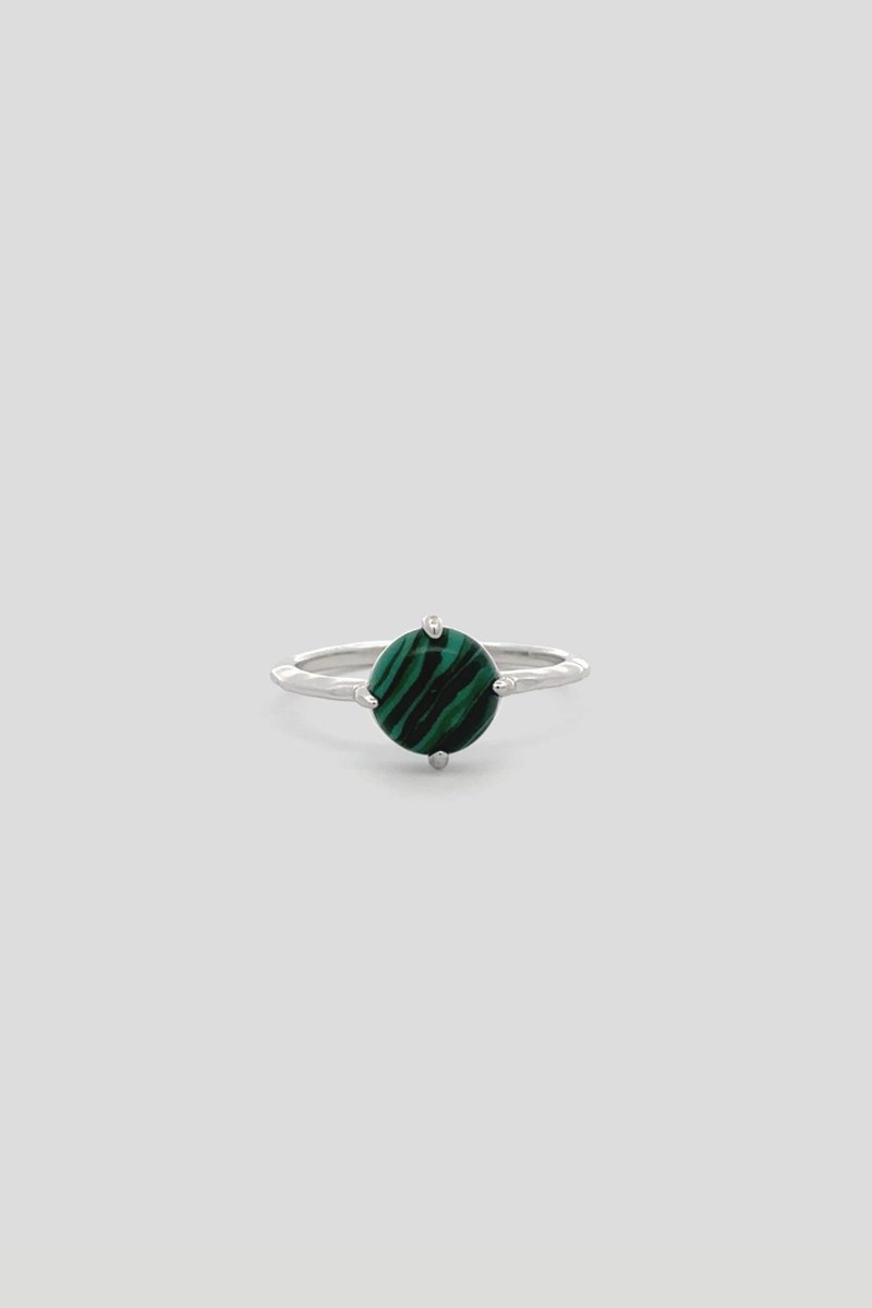 Quincy Silver Ring with Malachite