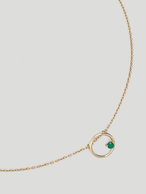 Bri Necklace - Green Onyx in Champagne Gold