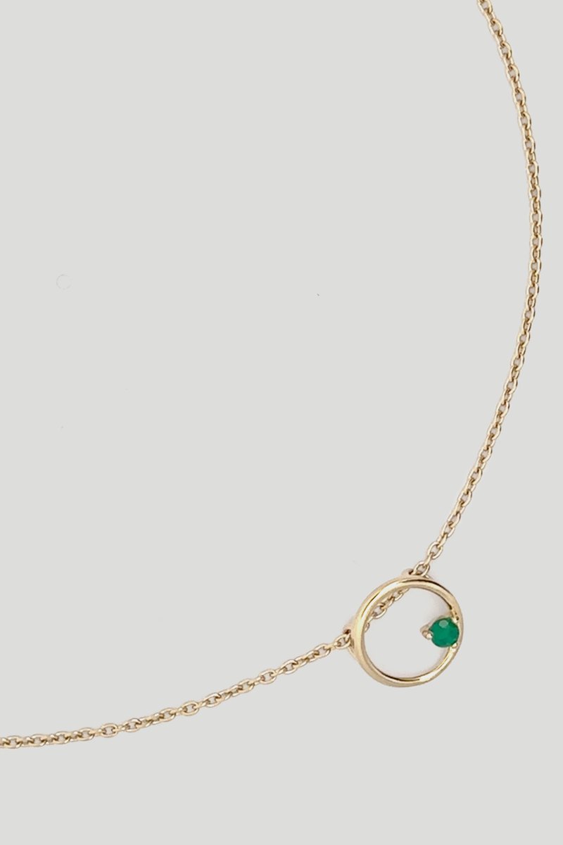 Bri Gold Necklace with Green Onyx